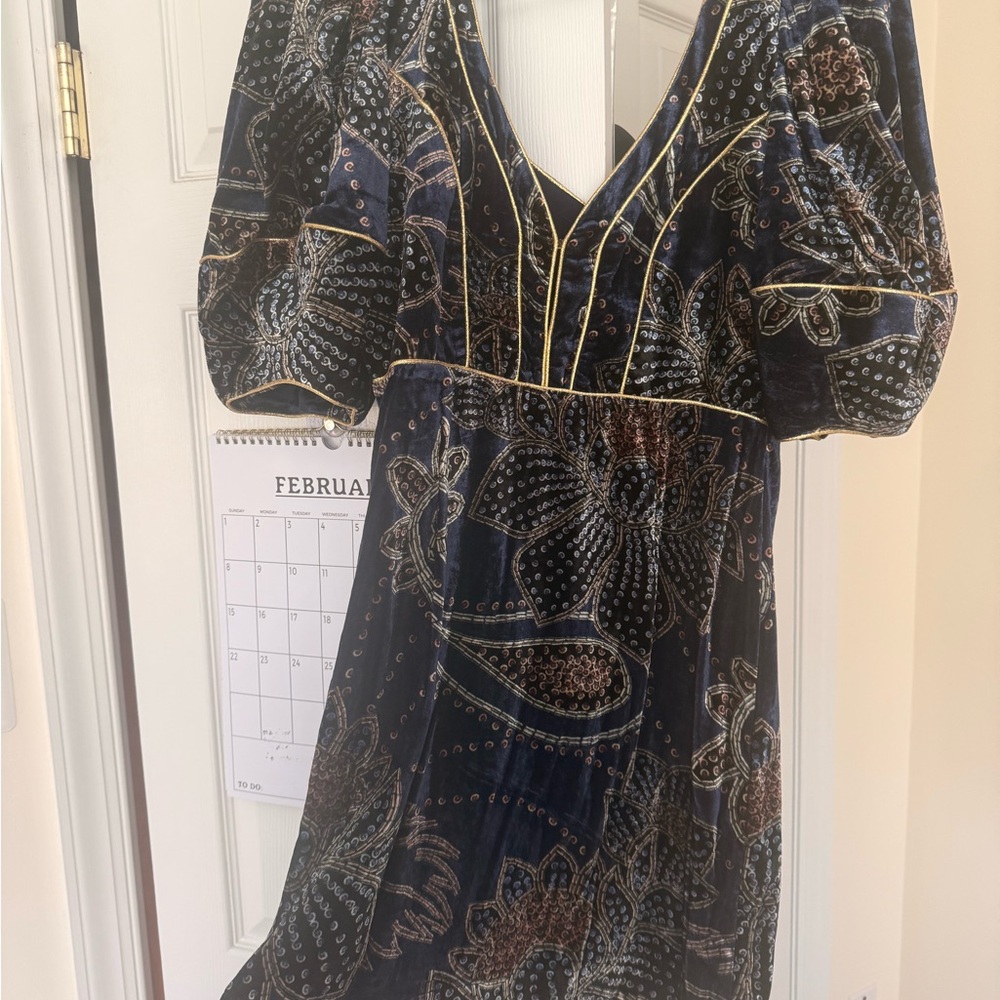 FARM Rio Navy and Gold Mini Dress - Picture 3 of 4